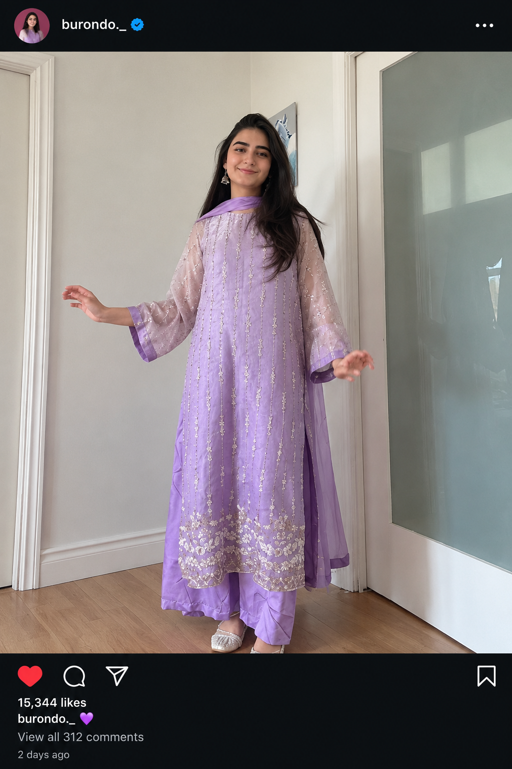 Lilac embroidered suit