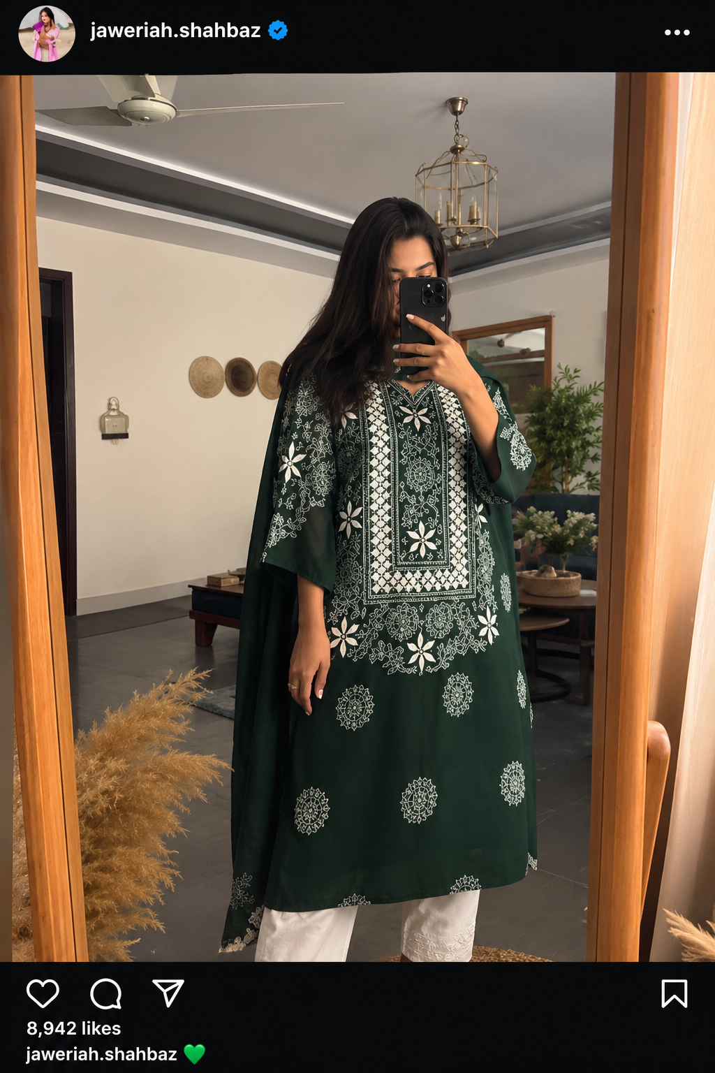 Jaweriah Shahbaz wearing Shireen Rupani