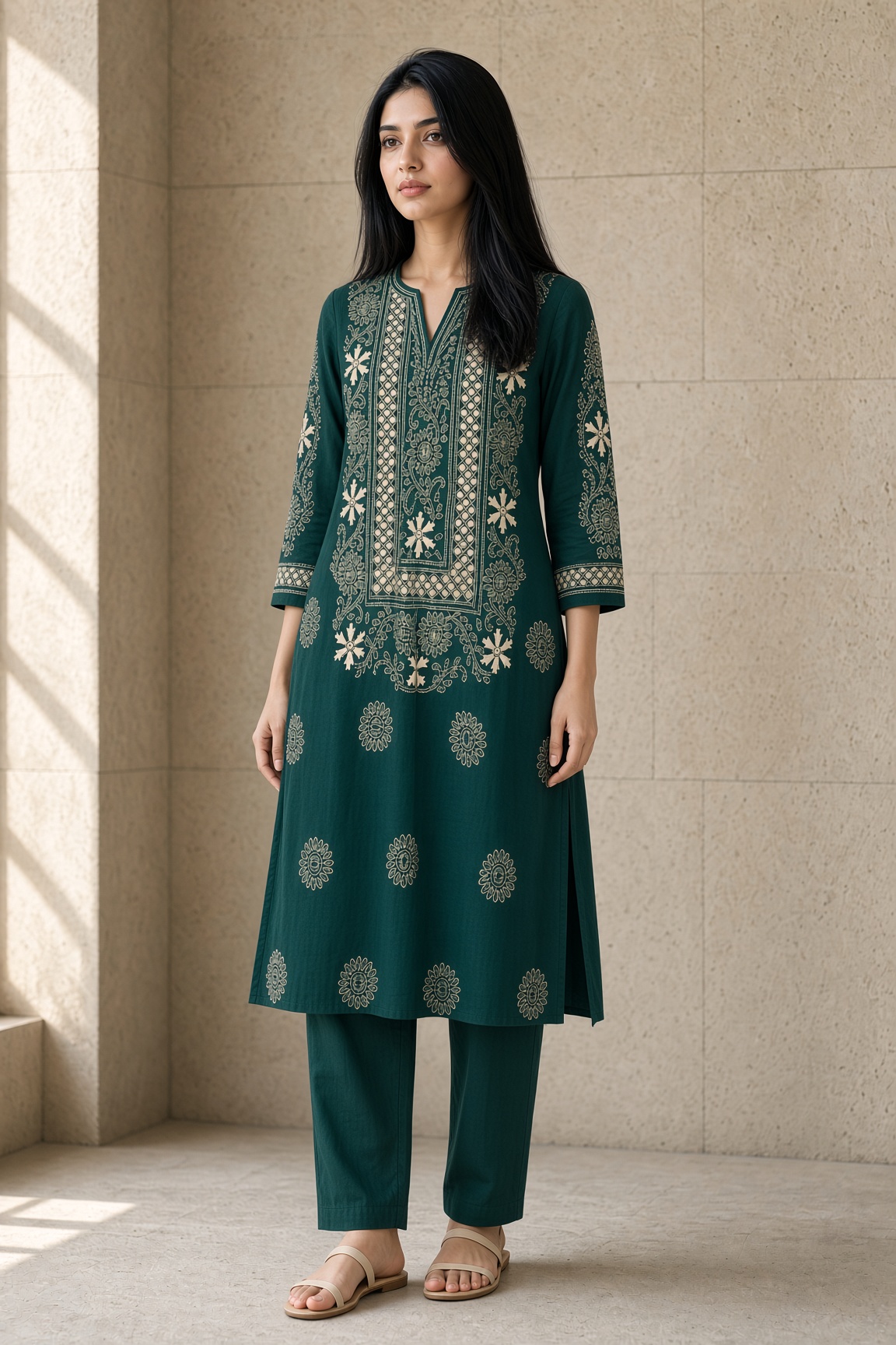 Embroidered Lawn Suit – Ivory Day