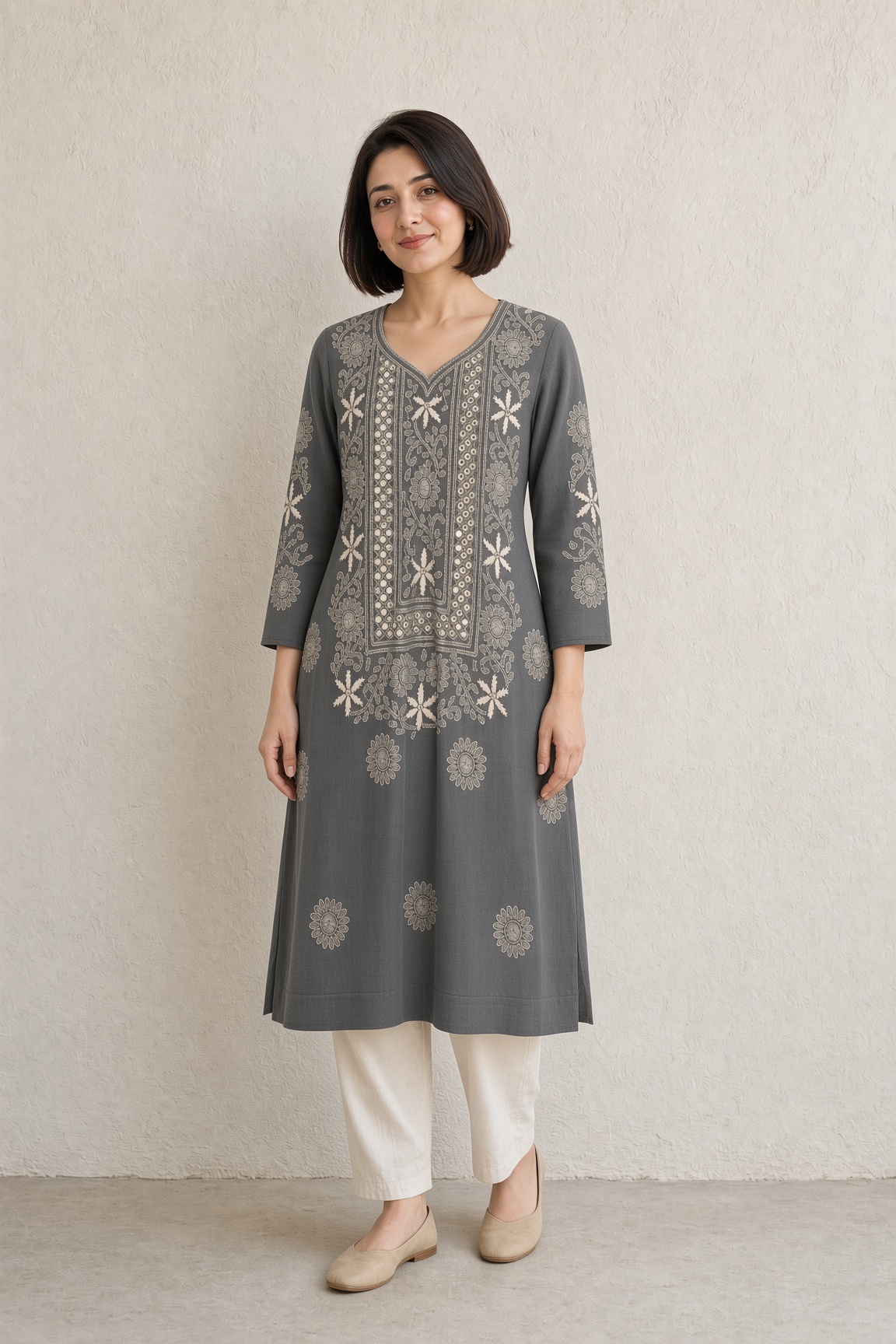 Embroidered Lawn Suit – Ivory Soft