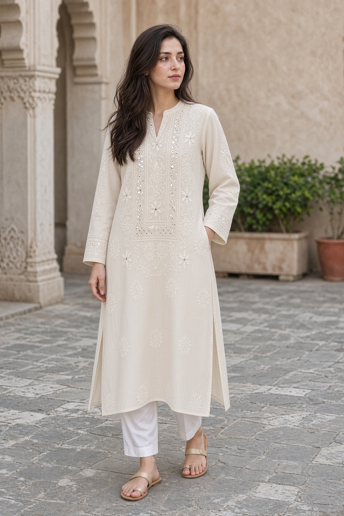 Embroidered Lawn Suit – Ivory Formal