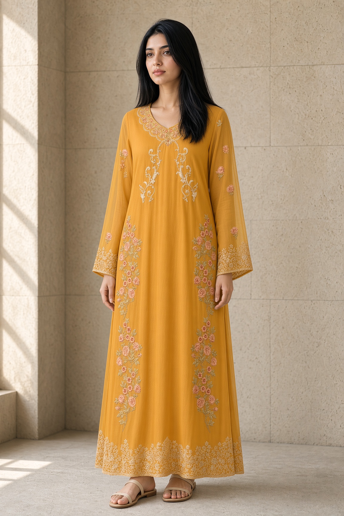 Embroidered Lawn Suit – Ivory Long